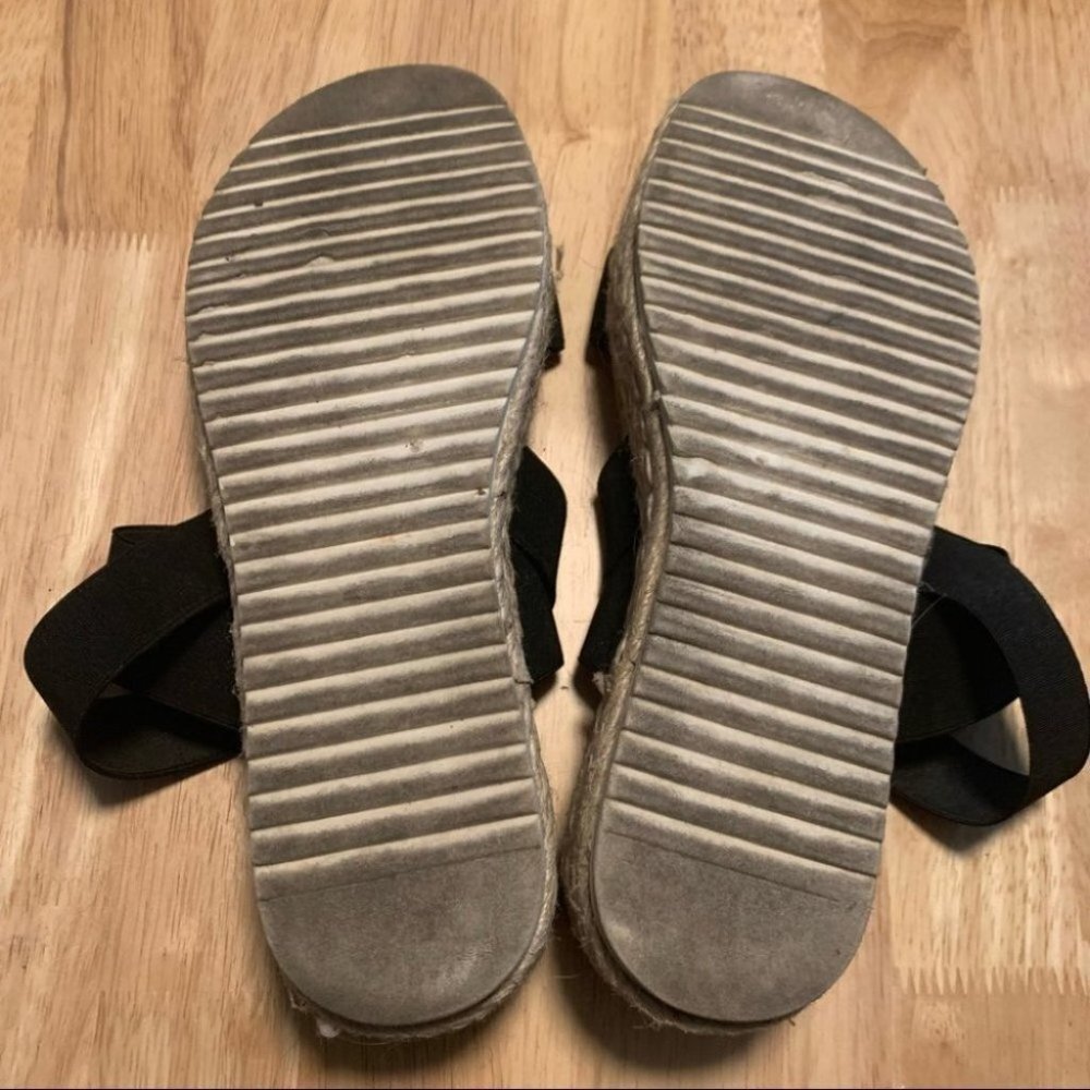 Steve Madden Black Espadrilles Platform Sandals Size 9 - Picture 5 of 8